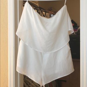 Strapless white boutique romper